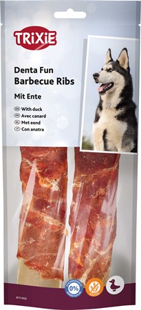Denta Fun Tugg-Ribs, Barbecue anka, 17 cm, 2-pack/110 g