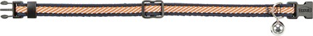 Katthalsband, randig, 20-30 cm/10 mm, blå/orange