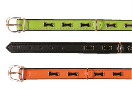 Halsband läder bendekor Orange18/35