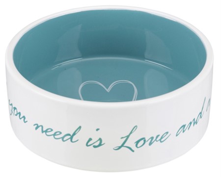 Pet's Home keramikskål, 0.8 l/ø 16 cm, cream/petrol