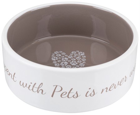 Pet's Home keramikskål, 0.8 l/ø 16 cm, cream/taupe