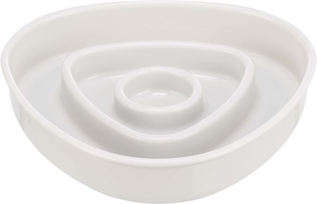 Slow Feed skål, plast/TPR, 0.35 l/15 × 15 cm, grå