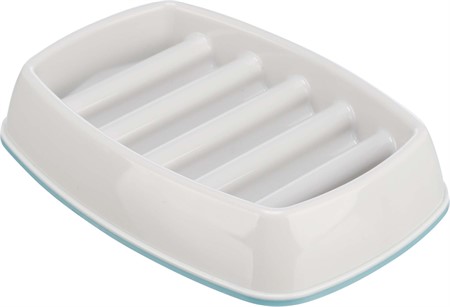 Slow Feed skål, plast/TPR, 0.25 l/21 × 14 cm, grå