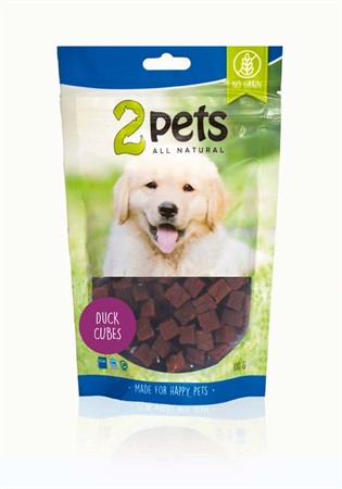 2pets Dogsnack Duck Cubes, 100 g