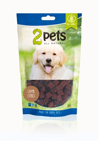 2pets Dogsnack Lamb Cubes, 100 g