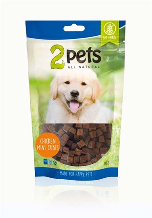 2pets Dogsnack Chicken MiniCubes, 100 g