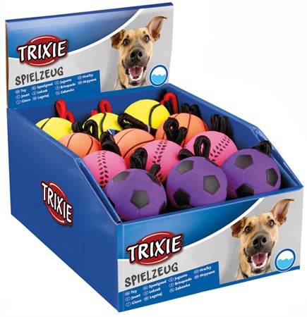 Boll på rep, mjukgummi, flytande, ø 6/30 cm, expo