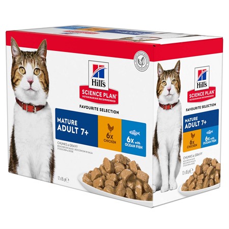 Hills Feline Mature Chicken & Ocean Fish 12x85g