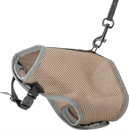 Kattsele mjuk med koppel, 28-42 cm, 1.20 m, reflex, taupe