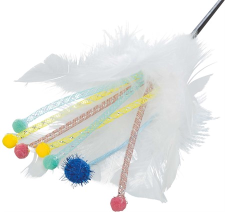 Kattvippa med fjädrar, 41 cm, expo