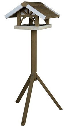 (BV)Vildfågelbord med ben, 45 × 28 × 44 cm/1.25 m, grå/vit