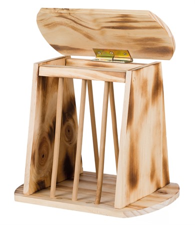 Höhäck med lock, trä/flamberad, 25 × 22 × 18 cm