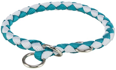 JP, Halvstryp, flätad, S-M: 35-41 cm/ø 12 mm, petrol/ljusgrå