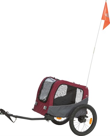 Cykelvagn, S: 53 × 60 × 60/117 cm, grå/röd