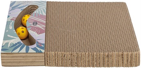 Klösbräda med leksak, wellpapp, Catnip, 38 × 30 cm, vit