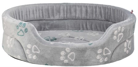 Jimmy Soft bädd, soft plysch, oval, 55 × 45 cm, ljusgrå