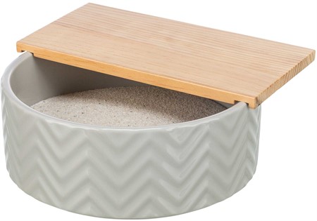 Sandbad med plattform trä, ø 20 cm / 21 cm x 8 cm