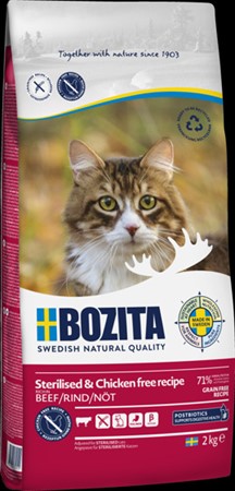 Bozita Sterilised, beef (chicken free) 2 kg