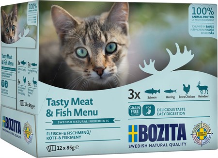 Bozita Katt Multibox 12x85 g Kött&Fisk i sås  / 1.02kg