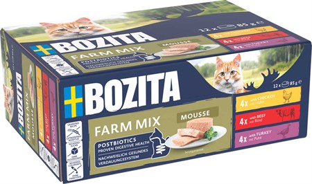 Bozita katt Mousse Multibox Farm 12x85g