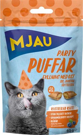 Mjau Partypuffar ost 60g