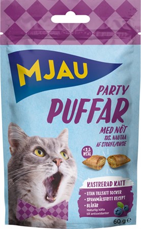 Mjau Partypuffar nötkött 60g