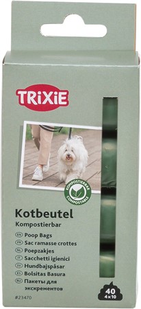 Bajspåsar av majs, komposterbara, 4 rullar x 10 st, skogsgrön