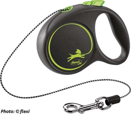 flexi BLACK DESIGN, rep, XS: 3 m, grön