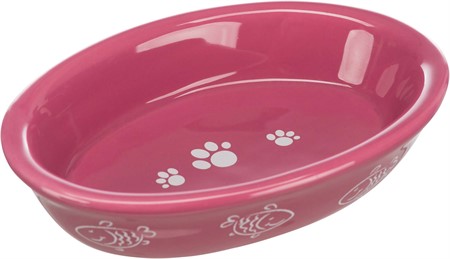Keramikskål katt, oval, 0.2 l/15-10 cm bl. färger