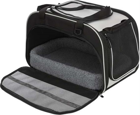 Transportväska Valery m. bädd <9 kg 29×h31×49 cm, svart/grå