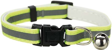 Junior halsband Reflexstripe, snabblås, bjällra. Nylon. Bl. frg