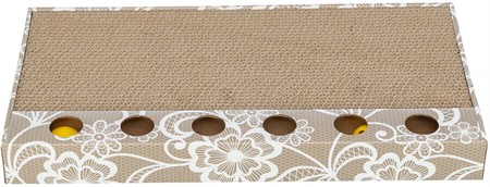 Klösbräda med leksak, wellpapp, Catnip, 48 × 25 cm, beige