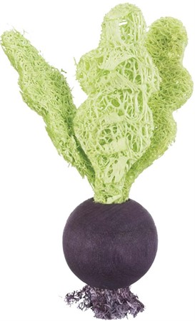 Trälekset med jordgubbe/rödbeta, trä/luffa, 6/9 cm